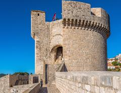 A picturesque view of Dubrovnik's Old Town with historic buildings and the Adriatic Sea