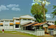 Manjusha Museum with cloudy sky