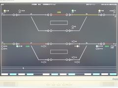 train operation command monitor at Manseibashi Station in October 2007