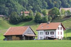 Aerial view of Broc, Fribourg in Switzerland