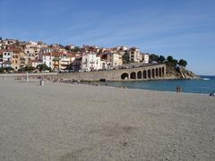 aerial view of Banyuls-sur-Mer, a coastal town in France