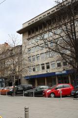 bustling street in Sofia, Bulgaria