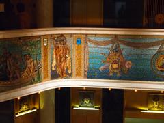 Tiffany mosaic tiles depicting the life of Jacques Marquette