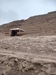 small walking post of the archaeological team at Huaca Pucllana