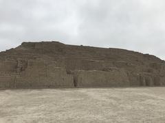 Stepped and elongated pyramid at Huaca Pucllana