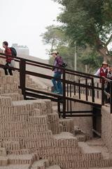 Access bridge to the upper part of Huaca Pucllana pyramid