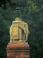 Rashtrapati Bhavan fence decoration with elephant sculpture