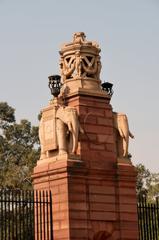 Elephant statues on the walls of Rashtrapati Bhavan, New Delhi