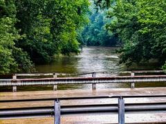 view from the window of Mecca covered bridge in Indiana