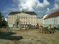 Brno Zelný trh square reconstruction July 2014