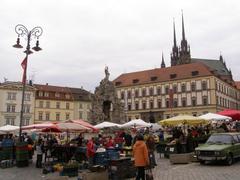 Brno Zelný trh market square with historic buildings