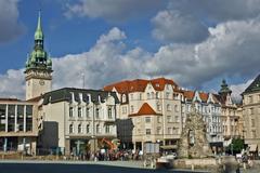 Buildings at Krautmarkt in Brno