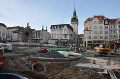 Brno main square under construction in 2014