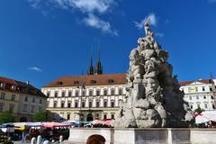 Zelný trh square in Brno with a fountain