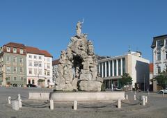 Kašna Parnas fountain at Zelný trh square in Brno