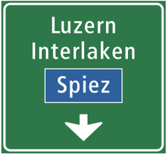 Hinweissignal: Einspurtafel über Fahrstreifen auf Autobahnen und Autostrassen