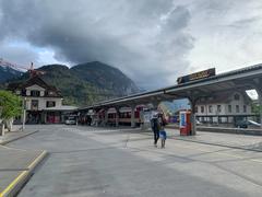 Scenic view of Interlaken, Switzerland with mountains and houses