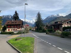 scenic view of Interlaken with mountains and lake