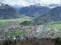 Interlaken cityscape with mountains in the background