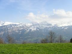 Panoramic view of Beatenberg and the Bernese Alps