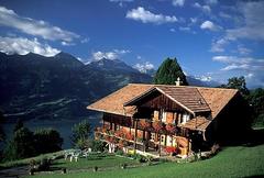 Panoramic view of Beatenberg village and surrounding mountains