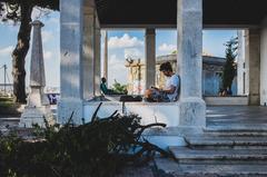 Miradouro da Senhora do Monte with scenic view over Lisbon, Portugal