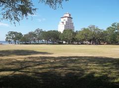 Memorial Park in Jacksonville with a statue in the center