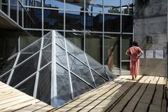 Time capsule and 'Patio' structure at EPFL's 'Museum Gardens'