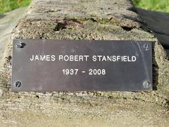 Inscription of James Robert Stansfield on a bench