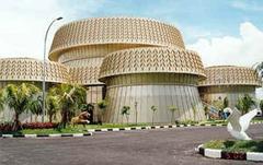 Front view of DaniAsh Muzium Padi with its striking architecture and landscape