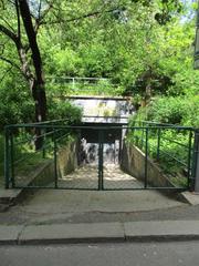 Entrance to Folimanka civil protection shelter in Park Folimanka, Praha