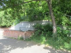 Entrance to Folimanka civil defense shelter in Park Folimanka, Praha 2-Vinohrady