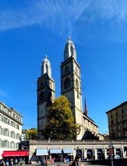 Das Grossmünster in Zurich panoramic view