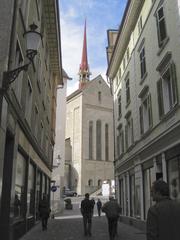 Oberdorfstrasse in Zürich with view of Grossmünster