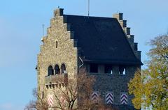 Bergfried of Schloss Uster in Switzerland viewed from Buchhaldenweg