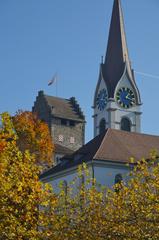 Schloss and Reformierte Kirche Uster view from Schulweg