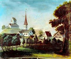 Burg and old church in Uster before 1823