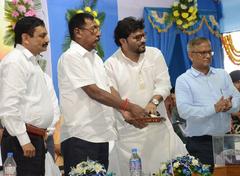 Rajen Gohain and Babul Supriyo dedicating Bolpur road over bridge