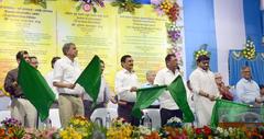 Ministers Rajen Gohain and Babul Supriyo flagging off new Metro Rail Coach