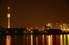 Austria Vienna Danube view at night