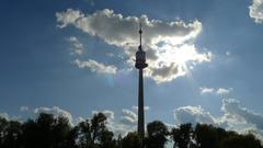 Donauturm in backlight