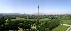 Panoramic view of Donaupark in Vienna