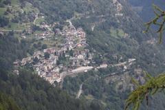 View of Finhaut village from Les Montuires