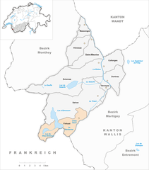 Map of Municipality Finhaut 2013