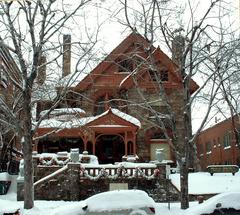 Molly Brown House Museum in Denver covered in snow