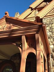 Detail of the front porch of Molly Brown House in Denver, Colorado