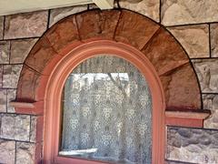 Detail of front window of Molly Brown House, Denver, Colorado