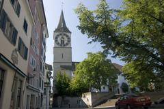 Panoramic view of Zürich cityscape with Limmat River