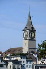 St. Peter's Grossmünster church in Zurich, Switzerland, with its twin towers