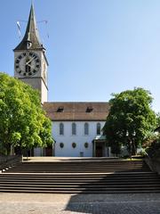 St. Peter Church in Zürich viewed from St. Peterhofstatt